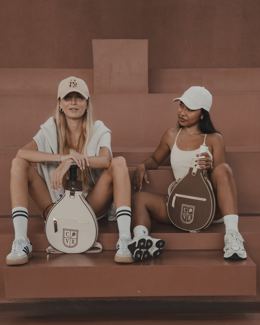 Brown Canvas & Crème Leather Padel Racket Cover - PRE ORDER