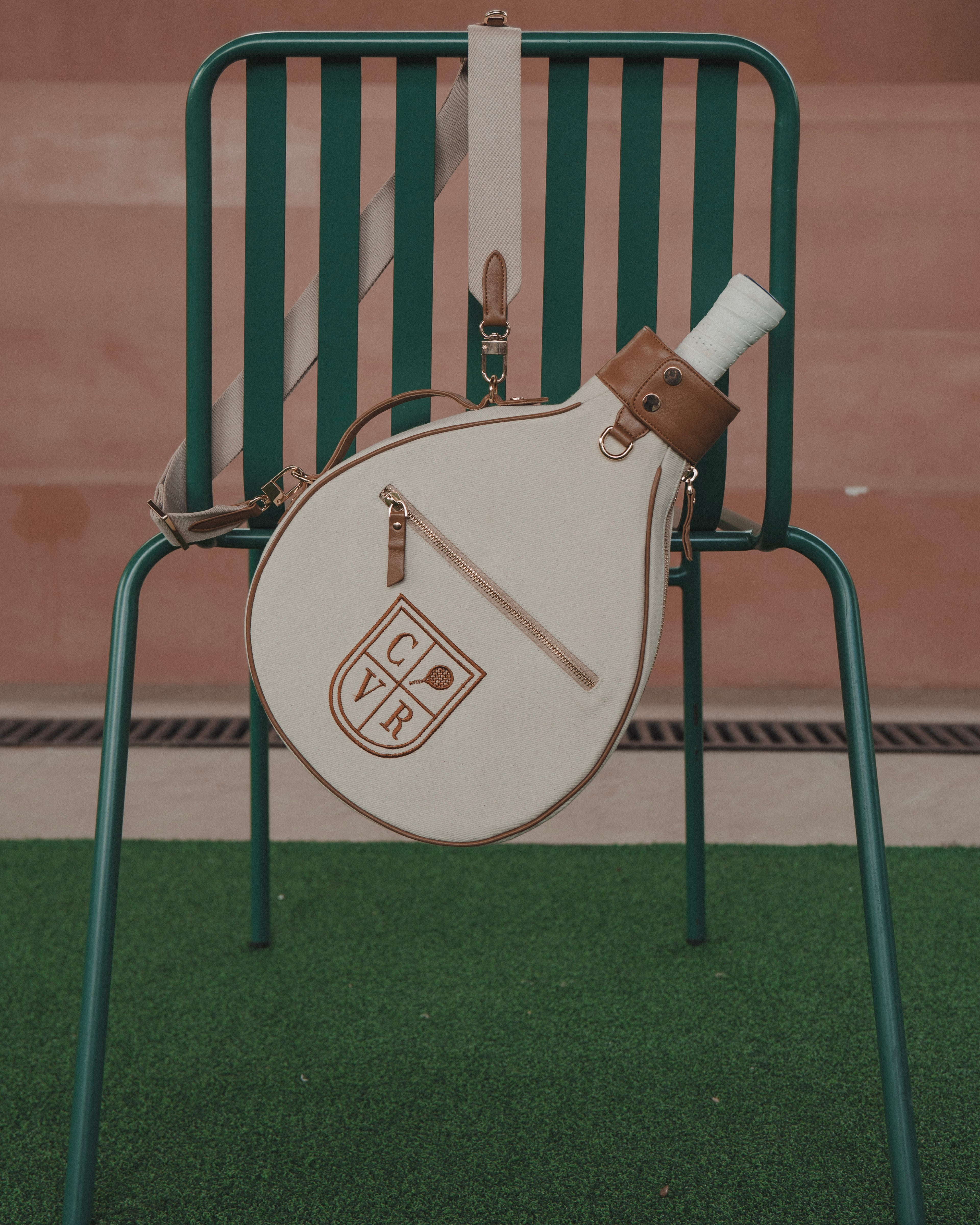 Natural Canvas & Light Brown Leather Padel Racket Cover - PRE ORDER